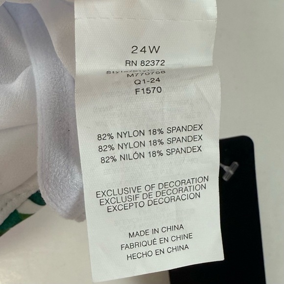 Island Escape Tankini Swimsuit Top 24W White Tropical Floral Full Bust Support - Picture 4 of 9